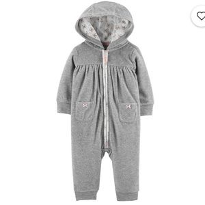 NWOT Carters Baby Fleece Hooded Jumpsuit 3m
